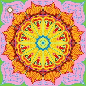 Mandala der Liebe, Schema zum Selbststicken (DIY) mit Perlen und dekorativen elementen (selbstst&auml;ndige Materialauswahl) СЛ-3260 фото