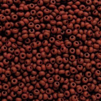 Brick brown opaque matte, Czech beads