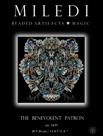 The Benevolent Patron, Complete kit for DIY embroidery with beads and decorative elements, Kit