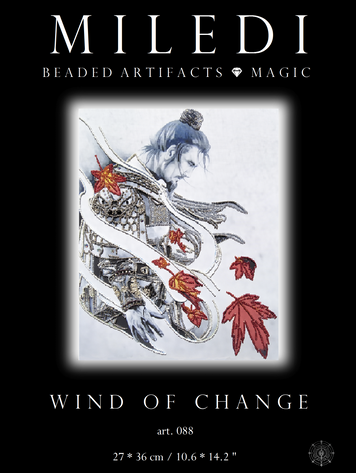 Wind of change, Complete kit for DIY embroidery with beads and decorative elements, Kit