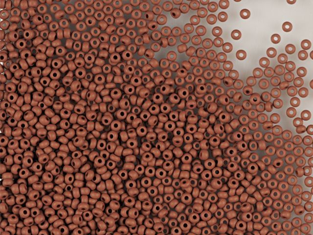 Brick brown opaque matte, Czech beads