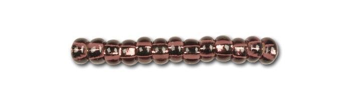 Purple with silver center, Czech beads