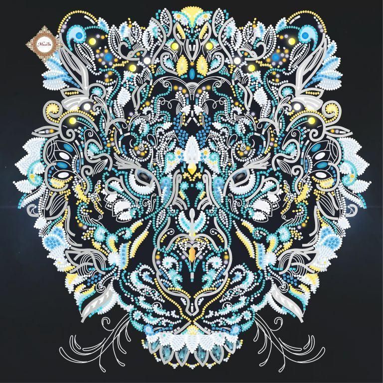 The Benevolent Patron, Complete kit for DIY embroidery with beads and decorative elements, Kit