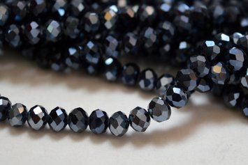 Намистини кришталеві рондель 6/4,5 мм hematite (низка 90 шт) ZCB-165-092-Briolex фото