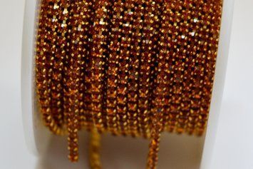 Стразовий ланцюжок honey amber оправа в колір страз (2 мм) 010SS6-10см фото