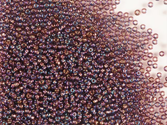 Purple rainbow with silver-plated center, Czech beads