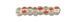 Transparent with green-red stripes, Czech beads