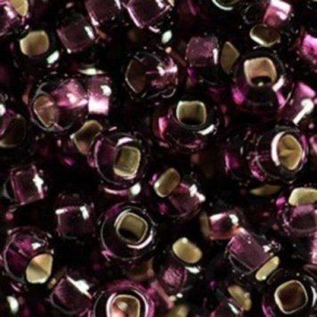 Dark purple with silver-plated center, Czech beads