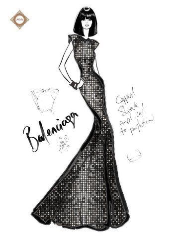 Balenciaga-Modehaus, Schema zum Selbststicken (DIY) mit Perlen (selbstst&auml;ndige Materialauswahl) СЛ-3281 фото