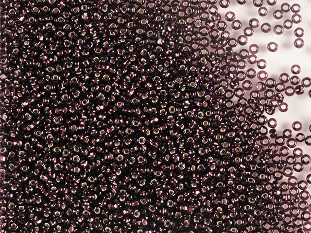 Dark purple with silver-plated center, Czech beads