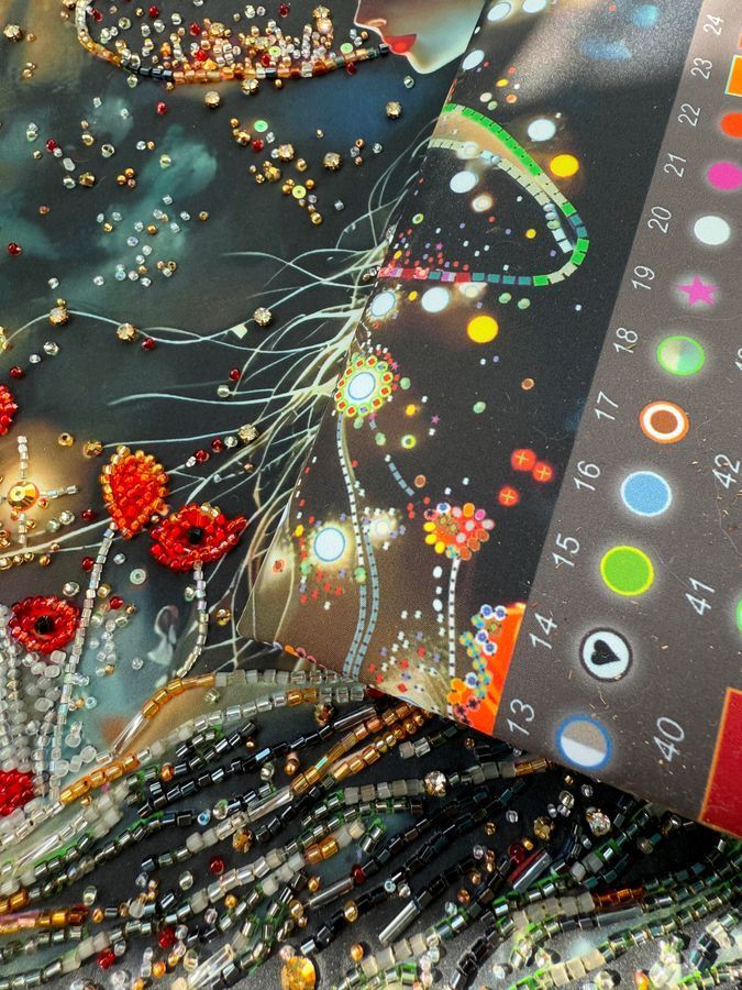 Guided by the moon, Sacred Embroidery Kit with Crystal and Glass Components, Kit