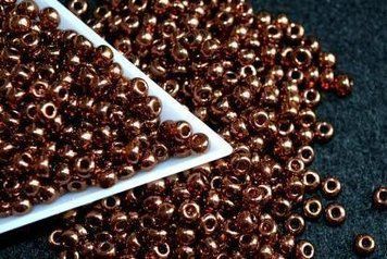 Dark topaz bronze metallic large, Czech beads luxe+