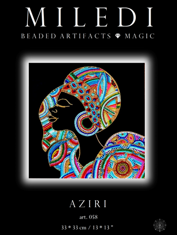 Aziri, Complete kit for DIY embroidery with beads and decorative elements, Kit