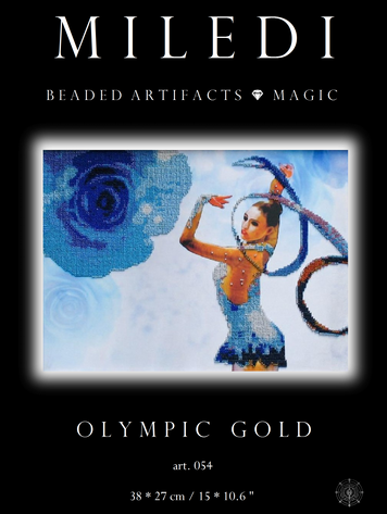 Olympic gold, Complete kit for DIY embroidery with beads, Kit