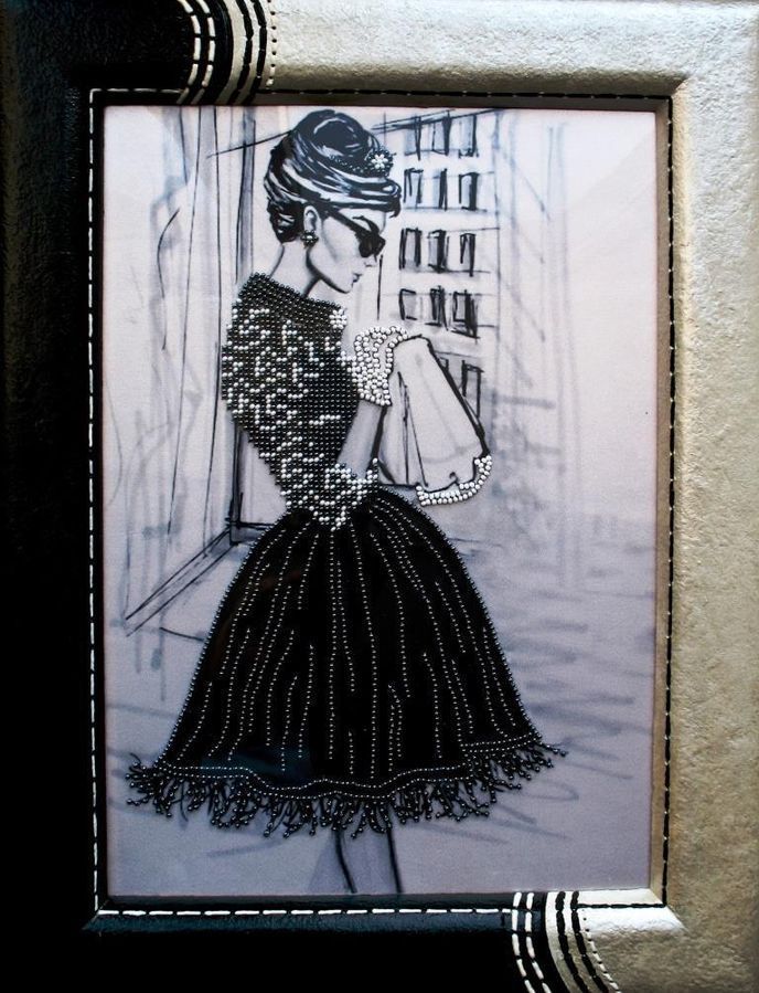 French chic, Scheme for self-embroidery (DIY) with beads (independent selection of materials), Scheme