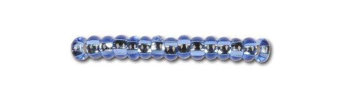 Blue-cornflower blue with silver center, Czech beads