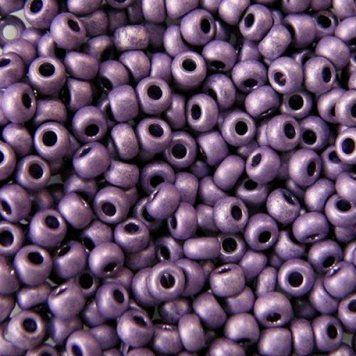 Purple metallic matte, Czech beads