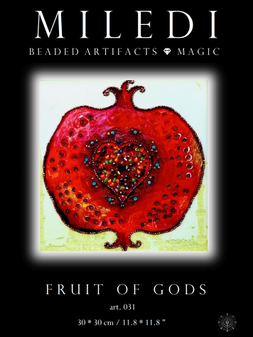 Fruit of Gods, Sacred Embroidery Kit with Crystal and Glass Components, Kit