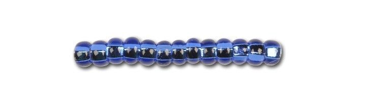 Cornflower blue with silver-plated center, Czech beads