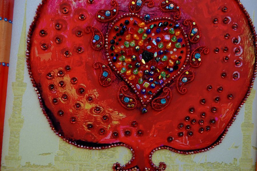 Fruit of Gods, Sacred Embroidery Kit with Crystal and Glass Components, Kit