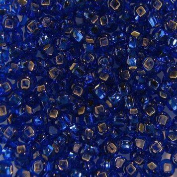 Dark cornflower blue with silver-plated center, Czech beads