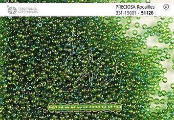 Зелений темний райдужний прозорий, ювелірний чеський бісер 33119/51120/13-1 гр-Preciosa фото