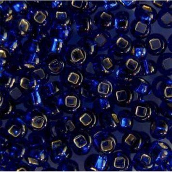 Dark blue with silver-plated center, Czech beads