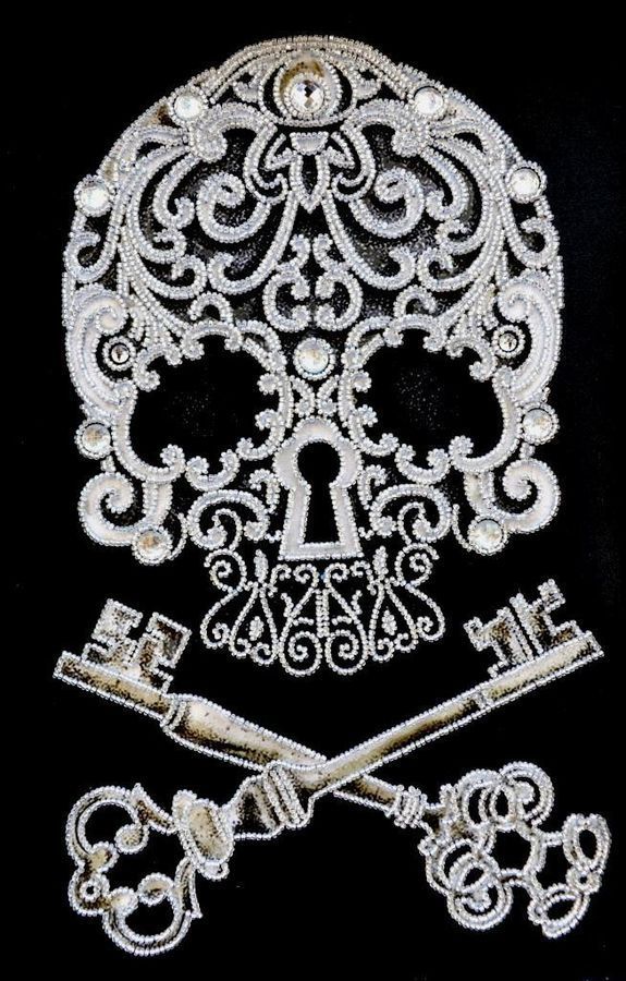 Magic keys of immortality, Complete kit for DIY embroidery with beads and decorative elements, Kit