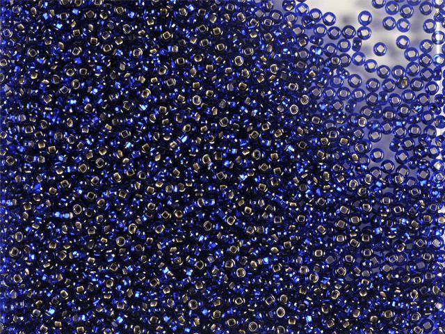 Dark blue with silver-plated center, Czech beads