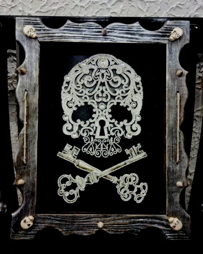 Magic keys of immortality, Complete kit for DIY embroidery with beads and decorative elements, Kit