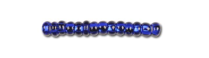 Dark blue with silver-plated center, Czech beads