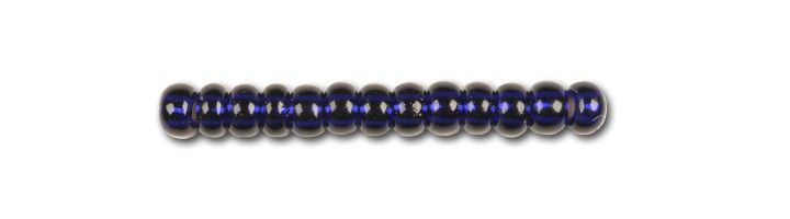 Black and blue with silver-plated center, Czech beads