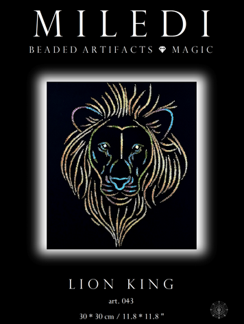 Lion king, Complete kit for self-embroidery in the bead mosaic technique, Kit