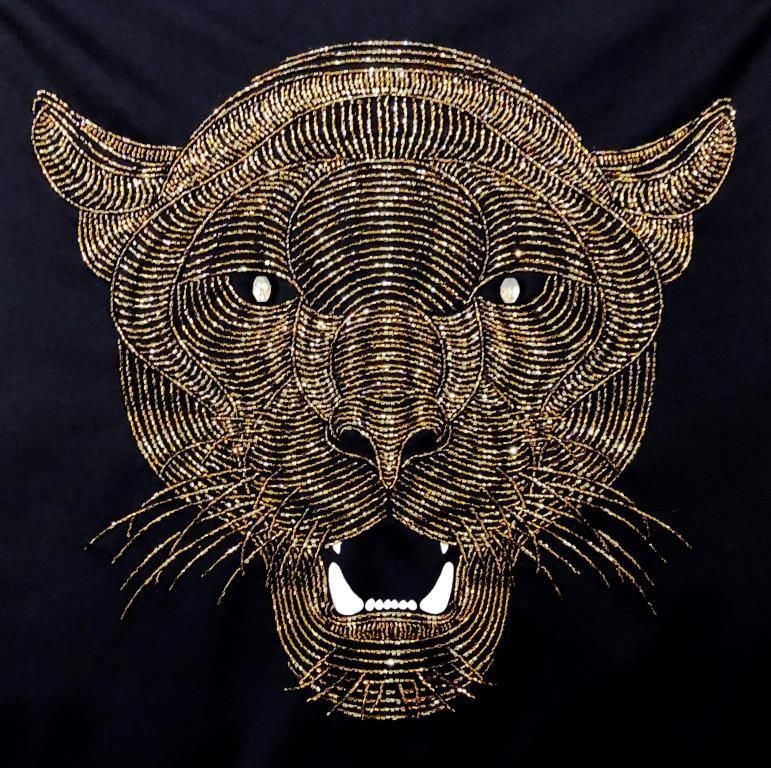 Panther smile, Complete kit for self-embroidery in the bead mosaic technique, Kit