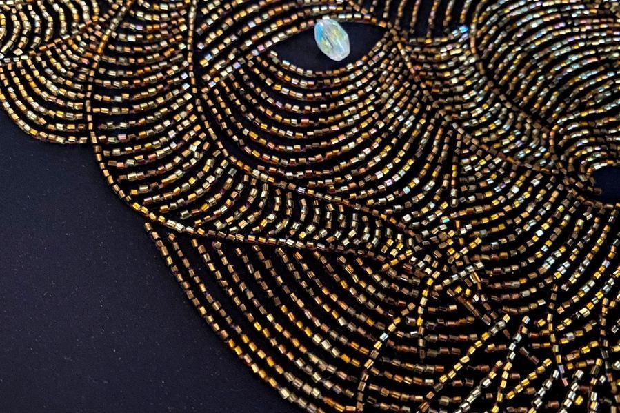 Panther smile, Complete kit for self-embroidery in the bead mosaic technique, Kit