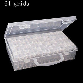 Organizer-case for beads, diamonds, rhinestones for 64 boxes