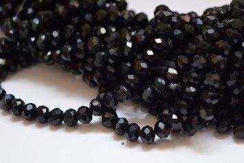 Намистини кришталеві рондель 6/4,5 мм black (низка 90 шт) ZCB-165-202-Briolex фото