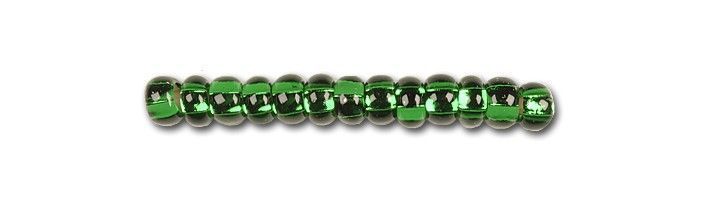 Dark green with silver-plated center, Czech beads