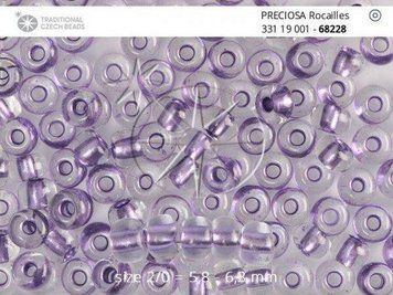 Прозорий з фіолетовою металізованою серединкою, Чеський бісер 33119/68228/10-1 гр-Preciosa фото