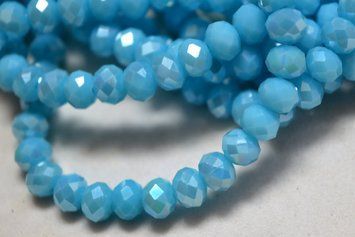 Намистини кришталеві рондель 6/4,5 мм Aquamarine (низка 95 шт) ZCB-165-112-Briolex фото