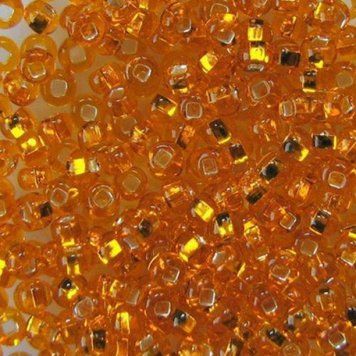 Yellow-orange with silver-plated center, Czech beads