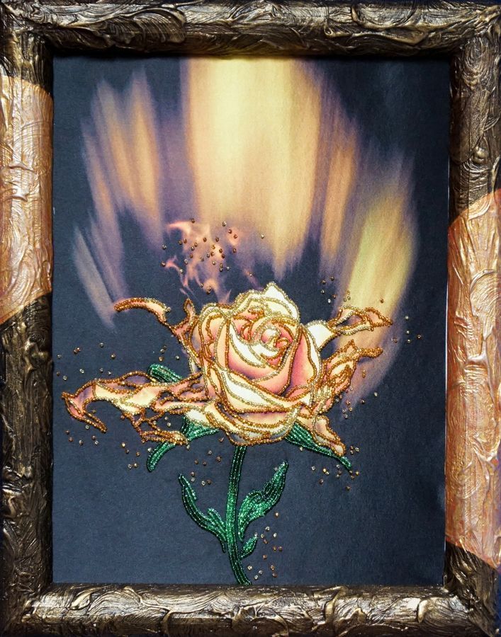 Burning passion, Scheme for self-embroidery (DIY) with beads (independent selection of materials), Scheme