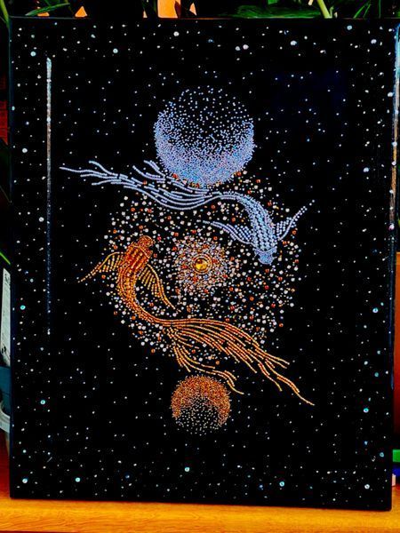 Opposites Attraction, Scheme for self-embroidery (DIY) with beads and decorative elements (independent selection of materials), Scheme
