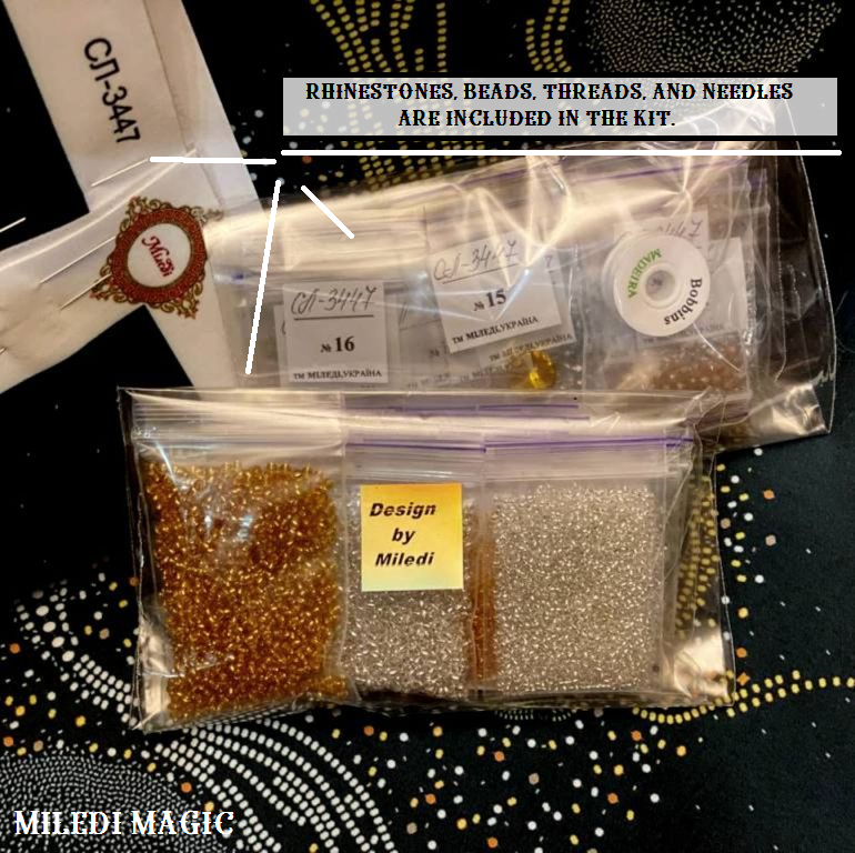 Attraction of Opposites: Sacred Glass Components Embroidery Artifact Kit, Kit