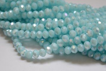 Намистини кришталеві рондель 6/4,5 мм lt Aquamarine luster glanz (низка 95 шт) 117/BS-Briolex фото