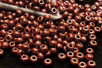 Dark glossy terracotta large, Czech beads