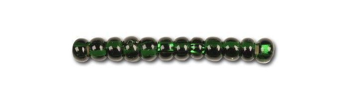 Dark green with silver-plated center, Czech beads