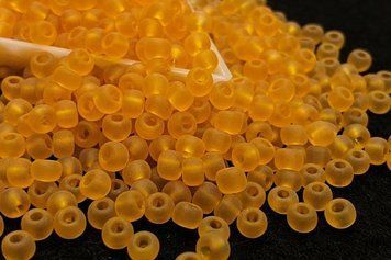 Amber matte transparent large, Czech beads