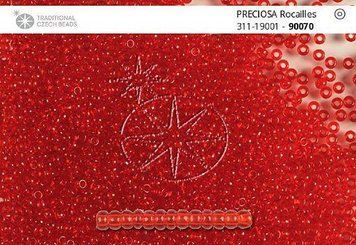 Червоний темний прозорий, ювелірний чеський бісер 31119/90070/13-1 гр-Preciosa фото