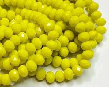 Намистини кришталеві рондель 6/4,5 мм yellow glanz (низка 95 шт) 123/BS-Briolex фото